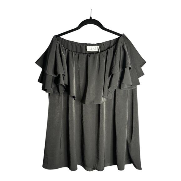 MLM Black Sleeveless Off Shoulder Ruffle Top Size XS - Picture 1 of 6